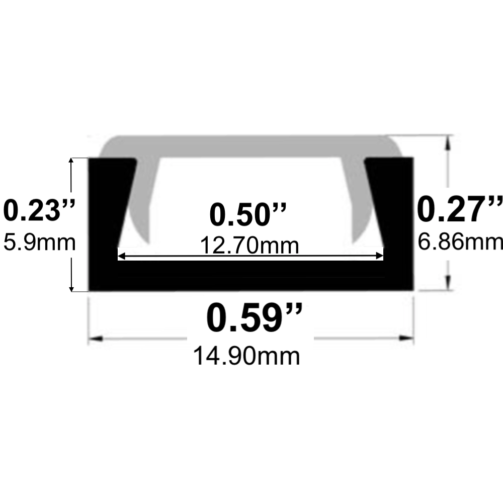 NovaBright Canal LED delgado de perfil ultrabajo 981A montado en superficie de 8 pies (paquete de 20)