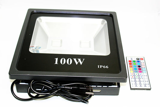 NovaBright RGB-100W-FL Luz de inundación RGB que cambia de color 100W IP65 con control remoto IR de 44 teclas