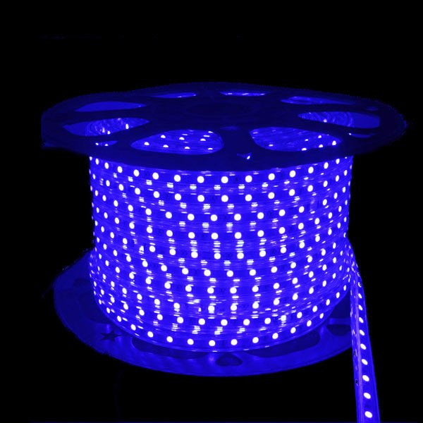110V LED Light Strips - NovaBright 5050SMD Super Bright Blue 300 LED 110V 160ft Reel