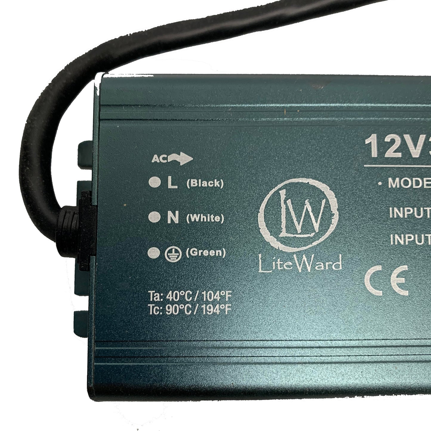 300W LiteWard DC-300W-UL12V Controlador LED 25A Impermeable 12V AC 100-130V Voltaje constante UL Impermeable IP67 AC a DC para tiras y módulos LED 