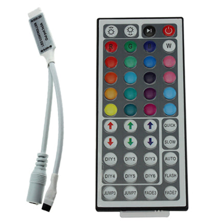 44 Key RGB Wireless Remote Control with Wireless IR Controller - HOLLYWOOD LEDS
