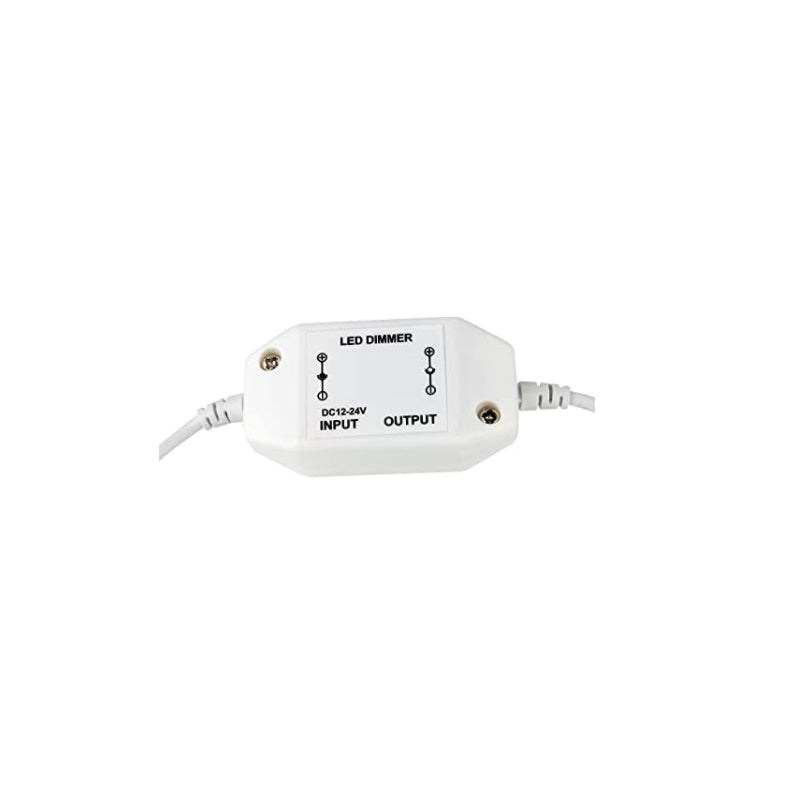 Led Light Dial Dimmer Switch, DC 12V PWM Dimming Controller for 5050 3528 Single Color LED Light Strips, White