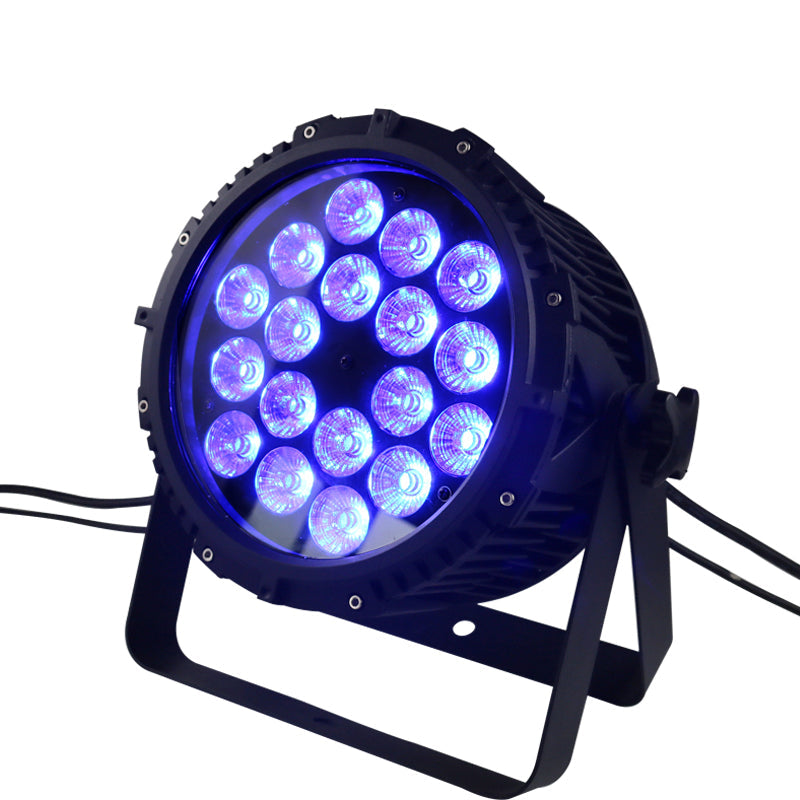 18x18W NB-098 RGB TriColor 3 en 1 LED IP65 Luz de escenario LED profesional para exteriores Cuerpo de aluminio fundido a presión impermeable 