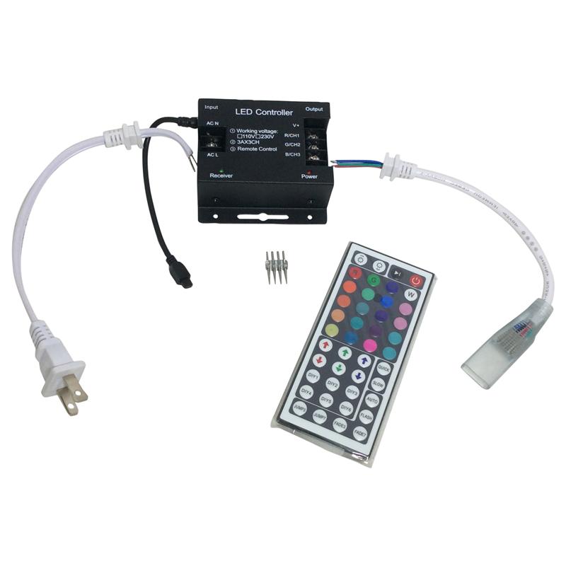 110V Polaris RGB LED Strip Controller with 44 Key Remote for 50M 110V-RGB-CTR - HOLLYWOOD LEDS