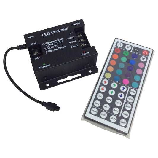 110V Polaris RGB LED Strip Controller with 44 Key Remote for 50M 110V-RGB-CTR - HOLLYWOOD LEDS