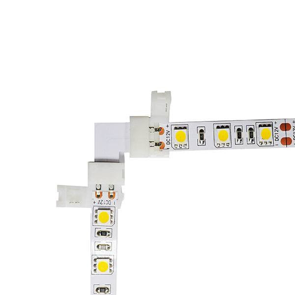 Corner Snap On Connector For Single Color LED 5050 Strips Right Angle