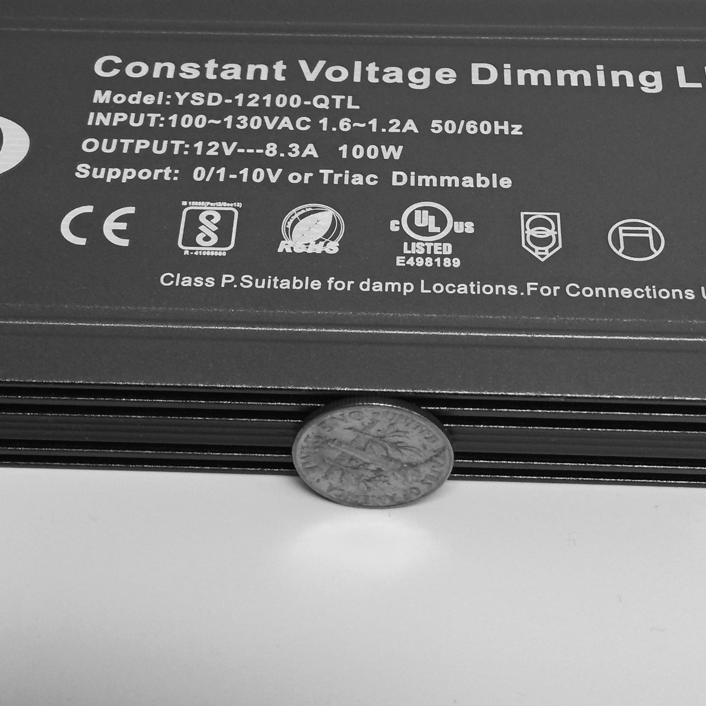 Eikon Ultra Slim UL 12V 100 Watt Constant Voltage Triac Dimmable IP67 Waterproof LED Driver YSD-12100-QTL - HOLLYWOOD LEDS