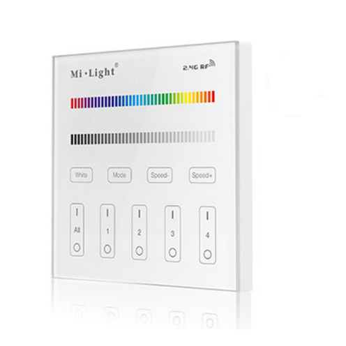 Mi-Light B3 2.4G RF 4 Zone RGB/RGBW Wall-Mounted Smart Touch Screen Panel Controller AC 90-120V For 4 Zone Receivers - HOLLYWOOD LEDS